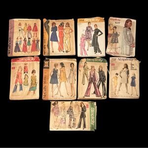 Vintage Simplicity and McCall's Sewing Pattern Collection Bundle of 9 Patterns